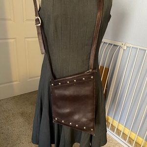 Leather cross body purse